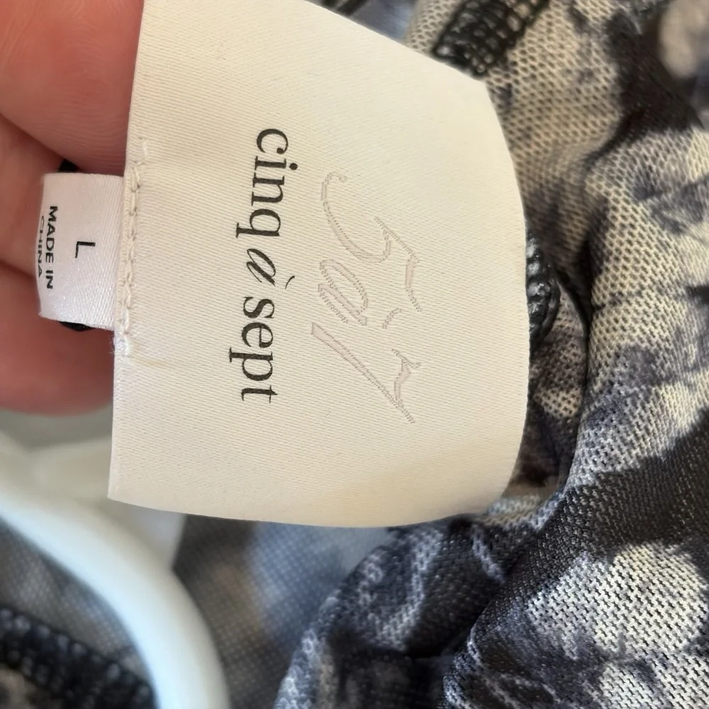 NWT Cinq a' Sept Photo Real Shirred Mesh Turtleneck in Slate Blouse Top Large - Picture 10 of 15